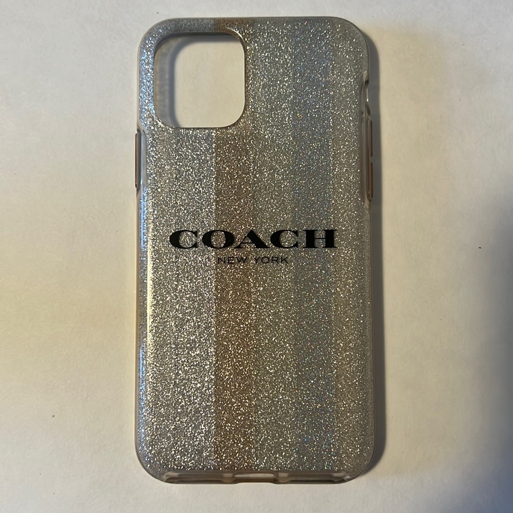COACH USED soft sparkly glitter iPhone 11 Pro phone case